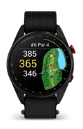 Garmin Approach S72 47 mm in Black / Approach Red with black ComfortFit fabric band
