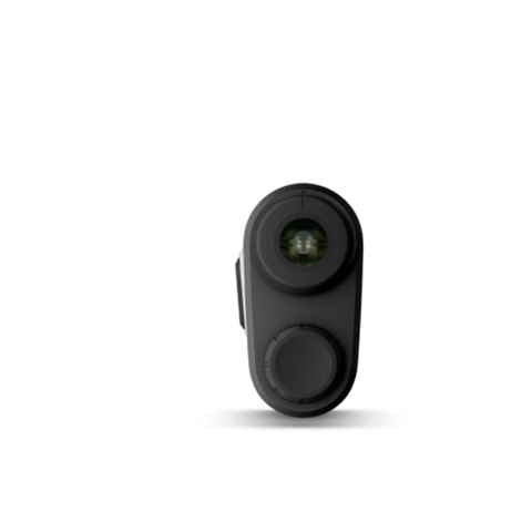 Garmin Approach Z10 rangefinder eyepiece view on white background