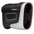 The Garmin Approach Z30 Rangefinder by Garmin is a black and white handheld device with two front lenses, designed for golf and offering advanced slope technology for accurate distance measurement.