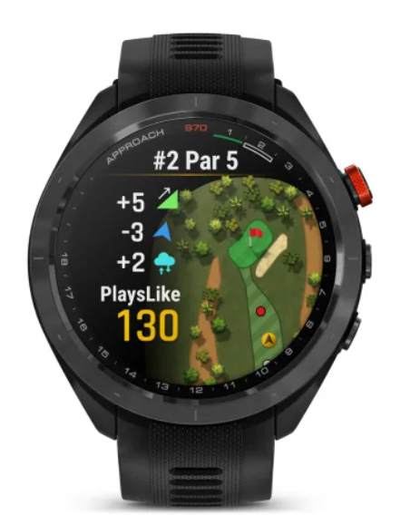 Garmin S70 watch face with distances