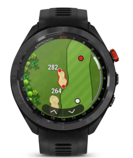 Garmin Watch showing hazards on the golf course