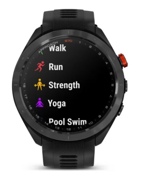 Garmin S70 watch showing the sports functions