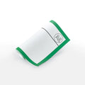 The GloPro Fire Fly Portable Stroke Reader by GloPro is a rolled-up white alignment sheet with a green border and a pro glo logo inside a rounded square in the top right corner, shown on a white surface.