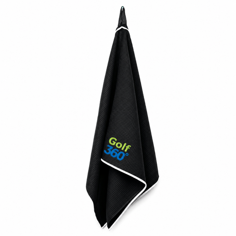 Golf 360 2026 Hydro-Dry Diamond Golf Towel – Black/White