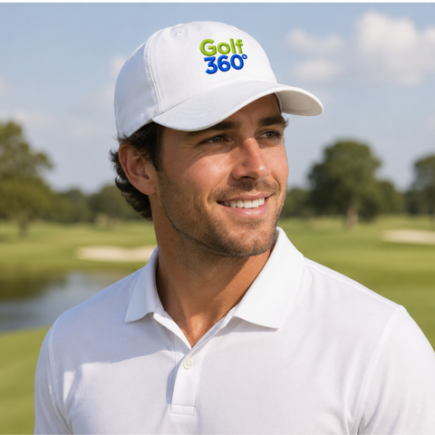 Golf 360 38° South Cotton Golf Cap | White