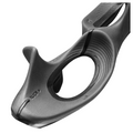 Close-up of the Golf-Grip Training Aid by Golf-Grip, featuring a black ergonomic plastic body, curved design, large oval opening, textured grip, and ALIGN text with arrow; perfect for building a consistent golf swing.