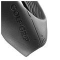 Close-up of the Golf-Grip Training Aid by Golf-Grip, showing its textured surface, grip lines, and adjustable plus/minus symbols—ideal for building a consistent golf swing.