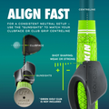 The Golf-Grip Training Aid by Golf-Grip features gunsight alignment guides to help improve your swing by matching the clubface and grip centerline for a consistent setup. Green golf club not included.