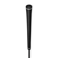 A close-up of the Golf Pride Tour Ribbed Grip | Standard | Black by Golf Pride, featuring a subtle dotted texture and thin white bands for consistent hand placement, shown against a plain white background.
