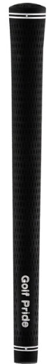 The Golf Pride Tour Velvet Women's Grip is a black, textured non-slip grip with white accents at both ends and the Golf Pride brand name in white letters.