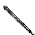 A close-up of the Golf Pride Z Grip Plus 2 Standard Golf Grip in black and white shows its textured pattern and Golf Pride branding for enhanced control, fitted on a club shaft against a white background.