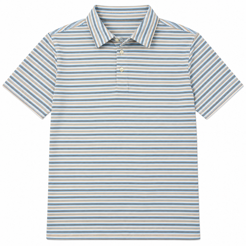 Greg Norman Fashion 3 striped men's golf polo in white