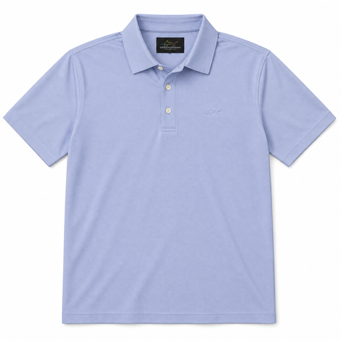 Greg Norman Freedom Micro Pique men's golf polo in Lilac Sky - front view