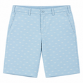 Greg Norman G7S23H908 men's shark-print golf shorts in Misty Blue