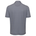 The back of the Greg Norman Men’s Great White Mosaic Ultra Stretch Polo in Black/White offers maximum comfort and flexibility.