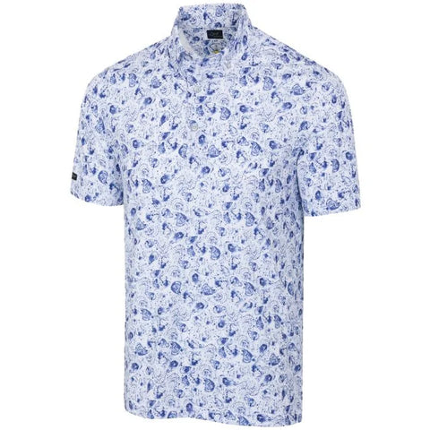 Greg Norman Men's Splash Printed Golf Polo M