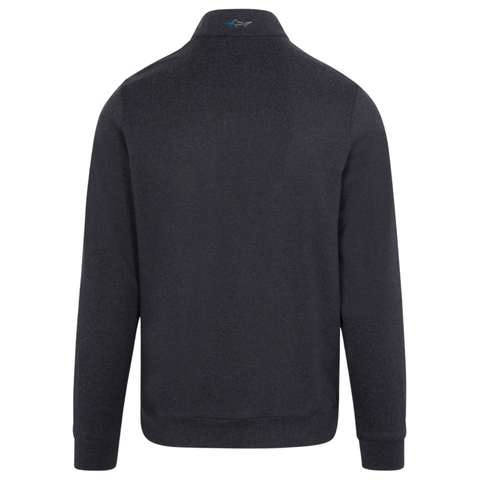 Greg Norman Men’s Weatherknit Lined Quarter-Zip Wind Sweater | Black Heather