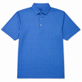 Greg Norman Rangefinder Men's Golf Polo in Electric Blue