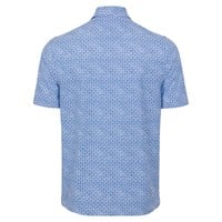 Greg Norman Shark Tail Matrix men's golf polo in Navy back view