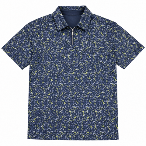 Greg Norman Shiraz women's polo in Medallion Blue - front view with standard collar