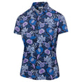 Greg Norman Twinflower Tide women's golf polo in Navy – front view