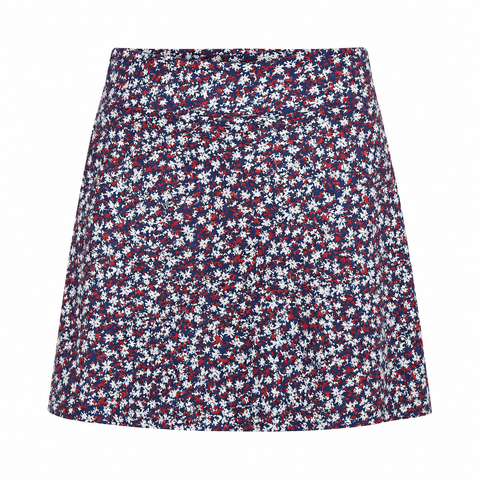 Greg Norman women's navy abstract floral golf skort in size Medium, front view