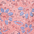 Close-up of intricate pink and blue floral print on the Greg Norman Perch Cap Sleeve Polo, showcasing fine detailing and vibrant colours.