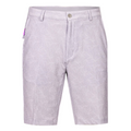 Greg Norman Tonal Palm Leaves shorts in a light grey color, featuring a subtle palm leaf pattern, shown in a front view.