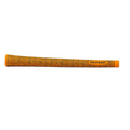 The GripDrip Zen Swing Standard Grip in Tangerine by GripDrip features a tacky texture, circular swirl patterns, and GRIPDRIP printed near the end for a vibrant, secure golf grip.