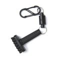 The Grooveit Groove-it Mini G Dry Scrubber is a compact golf brush with short bristles, textured handle, keychain with carabiner clip, and magnetic connector—ideal as a dry golf club cleaner and magnetic golf brush. Brand: Grooveit.