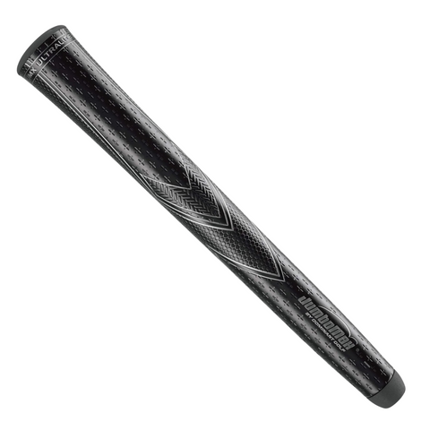 The JumboMax JMX UltraLite Grip | X-Large | Blackout is a black, lightweight, oversized golf grip featuring textured patterns and subtle branding. Designed for comfort and control, it’s ideal for players seeking a larger grip from JumboMax.