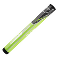The JumboMax ST/1.2 Jumbo Putter Grip in green and black features a non-tapered design, gray and white accents, and the JumboMax logo along its length.