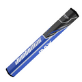 The JumboMax ST/1.3 Jumbo Putter Grip in Blue/Black features a non-tapered, sleek modern design with bold JumboMax branding and textured black material at the top.