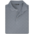 Levelwear Inlay pebble golf polo collar, button placket and fabric pattern detail