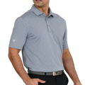 Man wearing the Levelwear Inlay pebble golf polo, front view