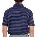 Man wearing the Levelwear Lennox navy golf polo, back view