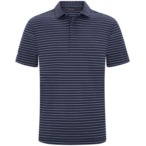 Levelwear Lennox navy golf polo, front product view
