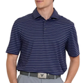 Man wearing the Levelwear Lennox navy golf polo, front view