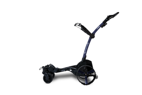 MGI Zip Navigator All Terrain electric golf trundler Matte Navy - left side view