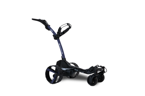 MGI Zip Navigator All Terrain electric golf trundler Matte Navy - rear three-quarter view