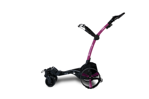 MGI Zip Navigator All Terrain electric golf trundler Passion Pink - left side view