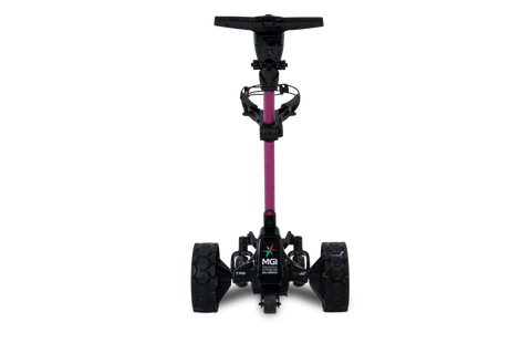 MGI Zip Navigator All Terrain electric golf trundler Passion Pink - rear view