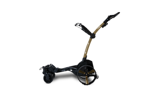 MGI Zip Navigator All Terrain electric golf trundler Vegas Gold - left side view