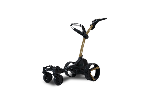 MGI Zip Navigator All Terrain electric golf trundler Vegas Gold - front three-quarter view