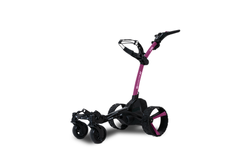 MGI Zip Navigator All Terrain electric golf trundler Passion Pink - front three-quarter view