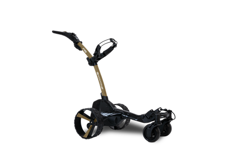 MGI Zip Navigator All Terrain electric golf trundler Vegas Gold - rear three-quarter view