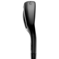 A side view of the Mizuno 2025 JPX 925 Hot Metal Black Irons Set (5–PW + GW) showcases its matte black, modern design—ideal for golfers seeking premium all-black irons from Mizuno.
