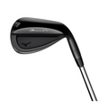 A Mizuno 2025 Pro T-3 Black ION Wedge with a silver shaft displays the Mizuno logo, Pro text, and 56° loft on the club head, its black finish contrasting against a plain white background.