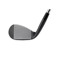 Close-up of a Mizuno 2025 Pro T-3 Black ION Wedge, showing the grooved club face and part of the shaft on a white background.