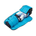 Mizuno 2026 Travel Cover opened to show the blue padded interior and secure straps